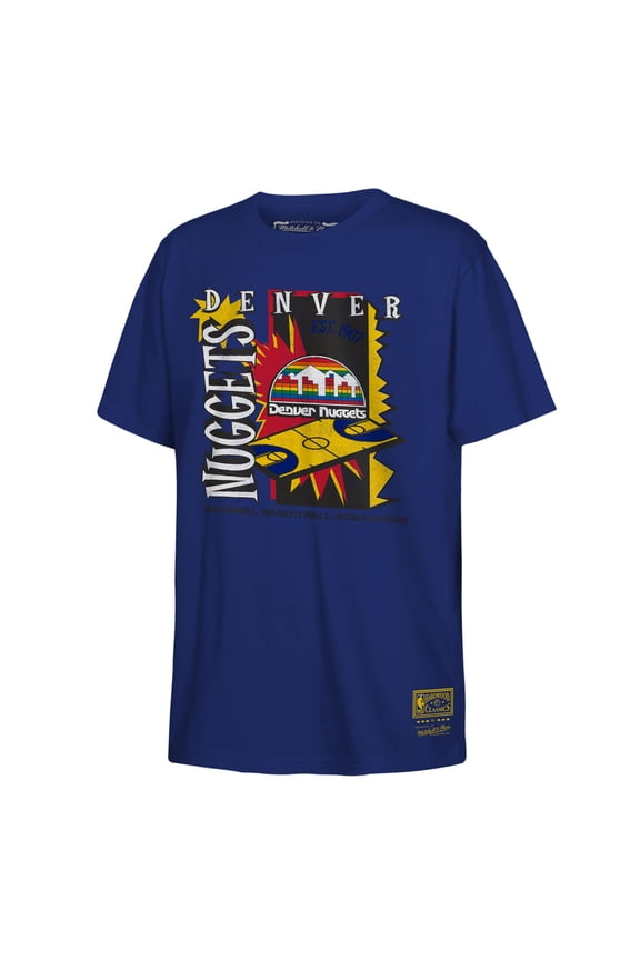 Youth Mitchell & Ness Royal Denver Nuggets Retro '90s Poster T-Shirt