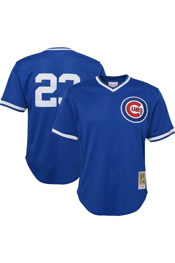 Youth Mitchell & Ness Ryne Sandberg Royal Chicago Cubs Cooperstown Collection-Mesh Batting Practice Jersey