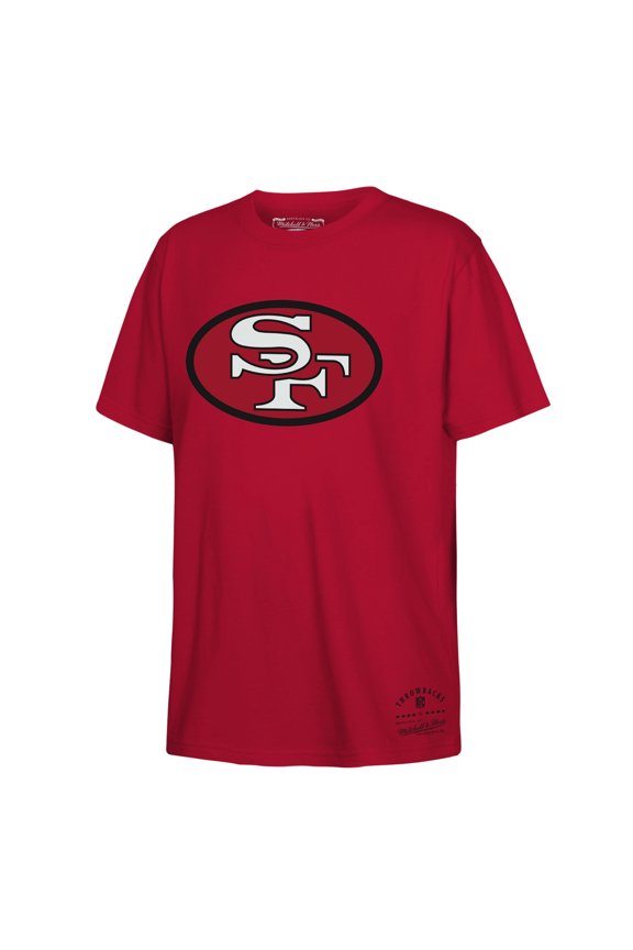 Youth Mitchell & Ness Scarlet San Francisco 49ers Retro Logo T-Shirt