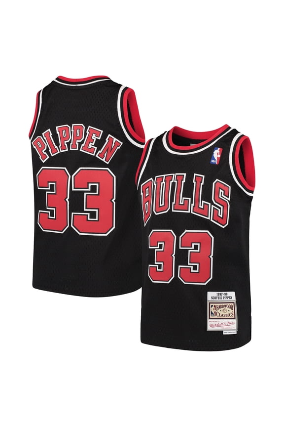 Youth Mitchell & Ness Scottie Pippen Black Chicago Bulls Hardwood Classics Swingman Throwback Jersey