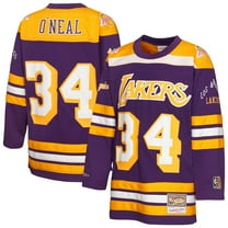 Youth Mitchell & Ness Shaquille O'Neal Purple Los Angeles Lakers Maxxed Out 2.0 Fashion Hockey Jersey