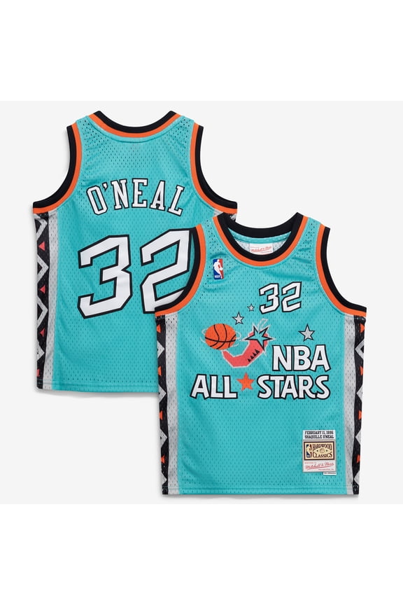 Youth Mitchell & Ness Shaquille O'Neal Teal 1996 NBA All-Star Game Hardwood Classics Swingman Jersey