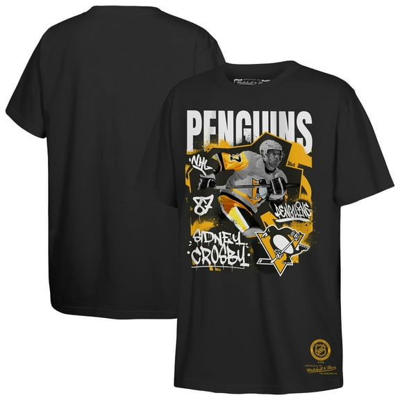Youth Mitchell & Ness Sidney Crosby Black Pittsburgh Penguins Photo Reel Graphic T-Shirt