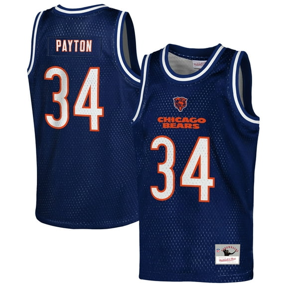 Youth Mitchell & Ness Walter Payton Navy Chicago Bears Retired Player NFL Basketball Fashion Jersey