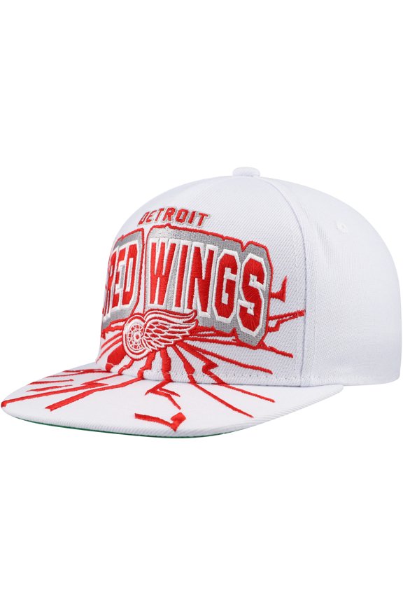 Youth Mitchell & Ness White Detroit Red Wings After Shock Snapback Hat