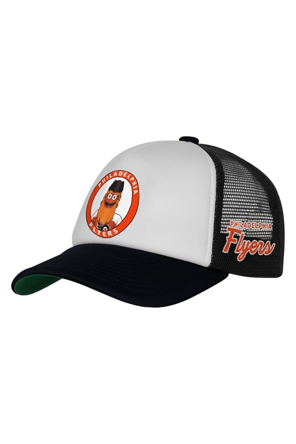 Youth Mitchell & Ness White Philadelphia Flyers Mascot Adjustable Trucker Hat