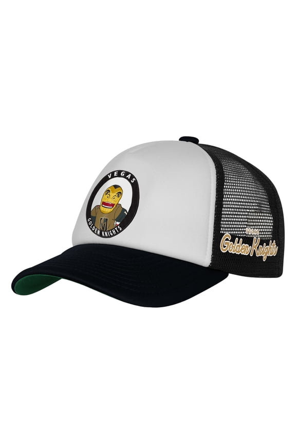 Youth Mitchell & Ness White Vegas Golden Knights Mascot Adjustable Trucker Hat