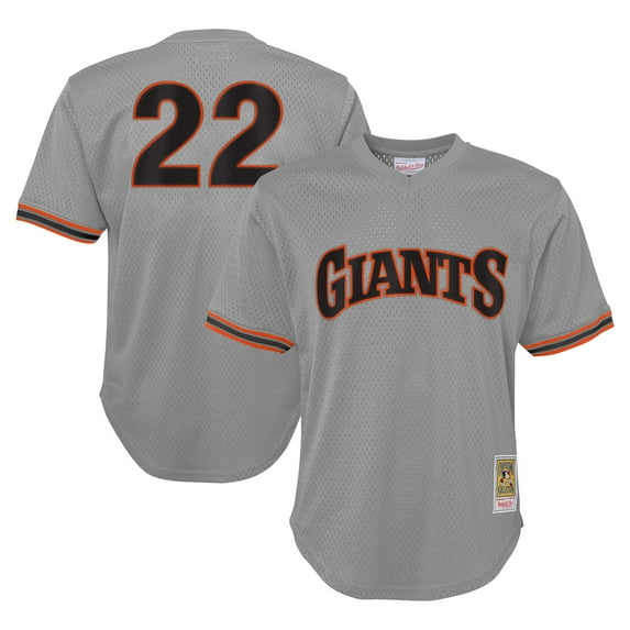 Youth Mitchell & Ness Will Clark Gray San Francisco Giants Cooperstown Collection-Mesh Batting Practice Jersey