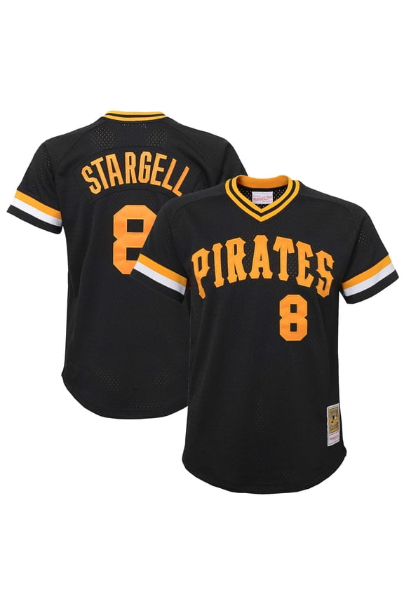Youth Mitchell & Ness Willie Stargell Black Pittsburgh Pirates Cooperstown Collection-Mesh Batting Practice Jersey