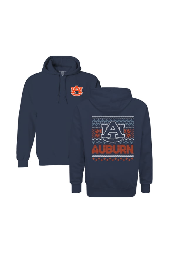 Youth  Navy Auburn Tigers Classic Holiday Sweater Hoodie