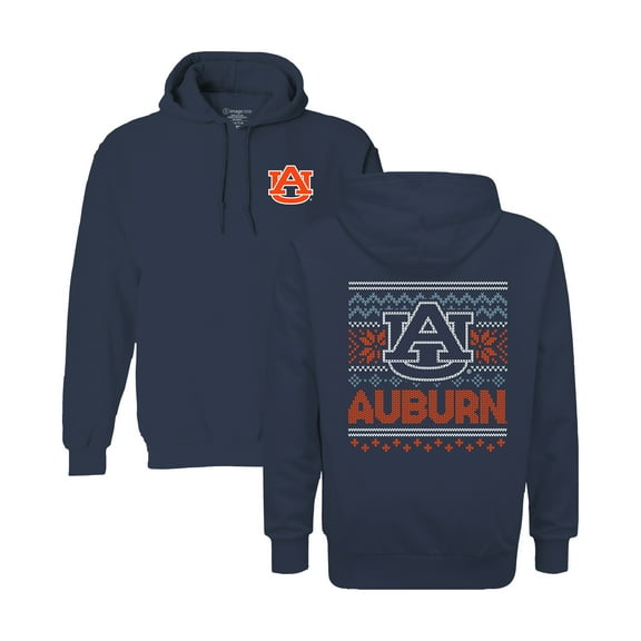 Youth Navy Auburn Tigers Classic Holiday Sweater Hoodie