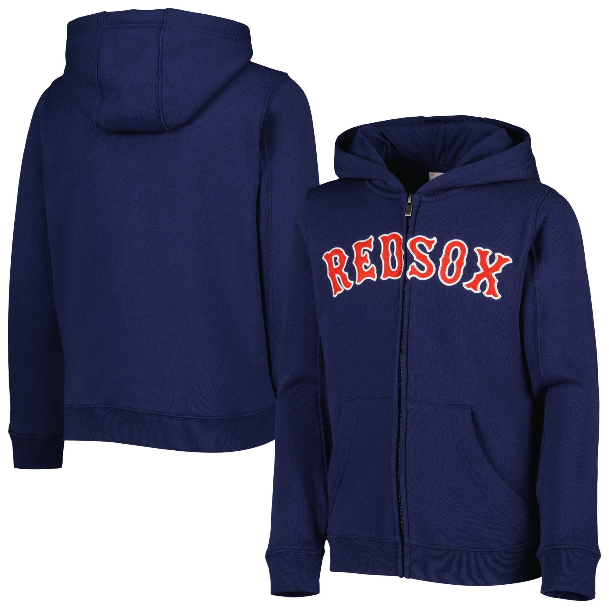Youth Navy Boston Red Sox Wordmark Full Zip Fleece Hoodie Walmart