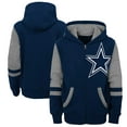 thumbnail image 1 of Youth Navy Dallas Cowboys Colorblock Full-Zip Hoodie, 1 of 3