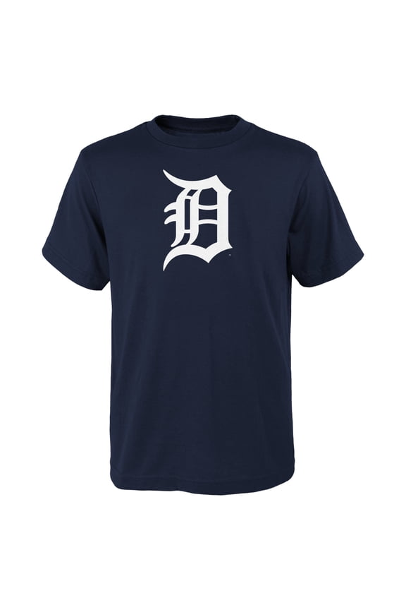 Youth Navy Detroit Tigers Logo Primary Team T-Shirt