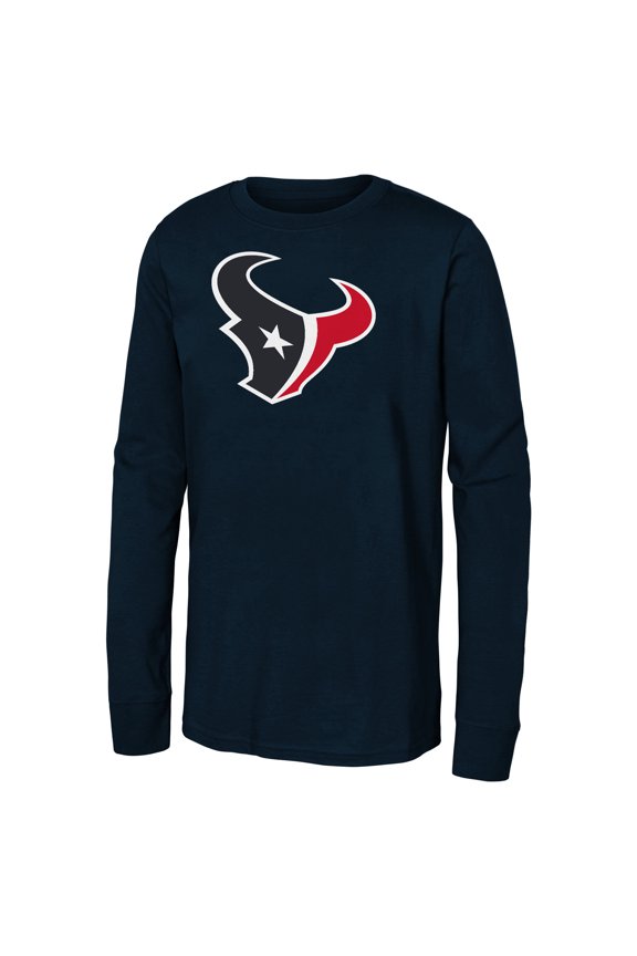 Youth Navy Houston Texans Primary Logo Long Sleeve T-Shirt