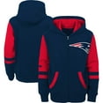 thumbnail image 1 of Youth Navy New England Patriots Colorblock Full-Zip Hoodie, 1 of 3