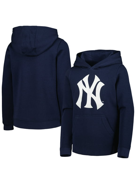 Youth Navy New York Yankees Team Primary Logo Pullover Hoodie