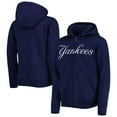 thumbnail image 1 of Youth Navy New York Yankees Wordmark Full-Zip Fleece Hoodie, 1 of 4