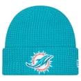 thumbnail image 1 of Youth New Era Aqua Miami Dolphins Waffle Cuffed Knit Hat, 1 of 2