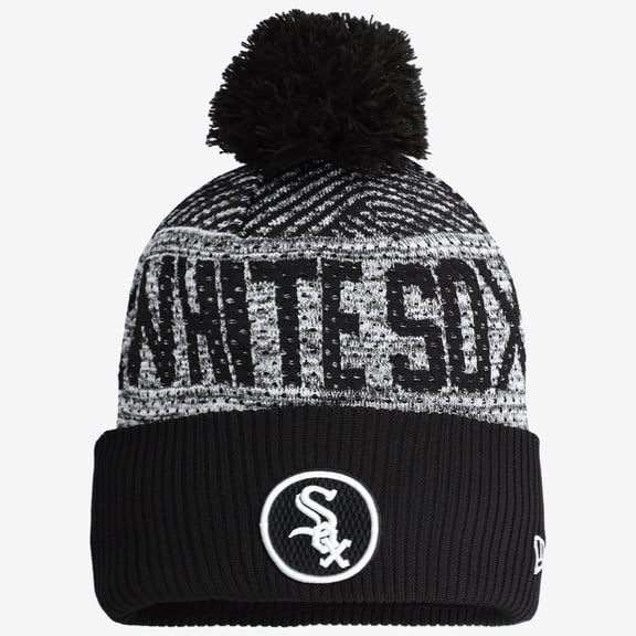 Youth New Era  Black Chicago White Sox 2022 Authentic Collection Sport Cuffed Knit Hat with Pom