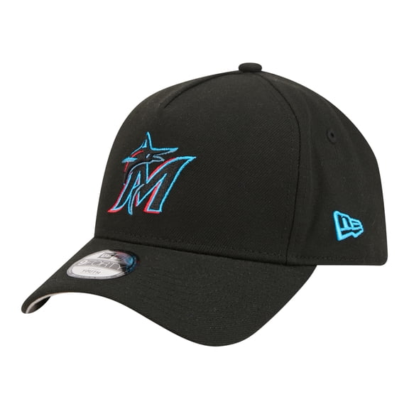 Youth New Era Black Miami Marlins 9FORTY A-Frame Adjustable Hat