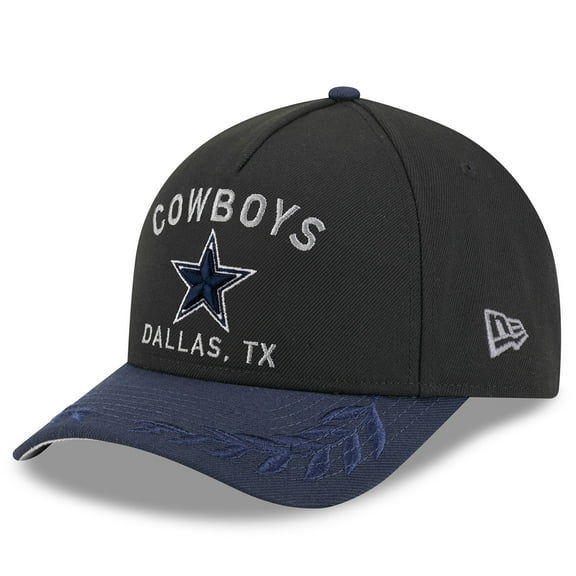 Men's New Era Black/Navy Dallas Cowboys 2025 NFL Draft 9FORTY A-Frame M-Crown Adjustable Hat
