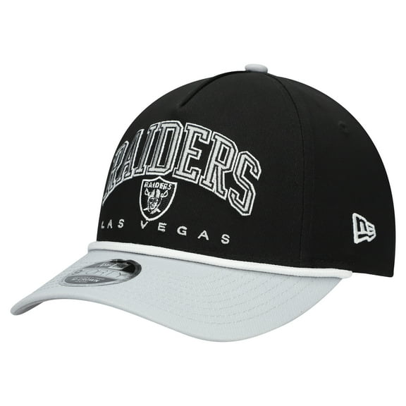 Youth New Era Black/Silver Las Vegas Raiders Arch COOLERA 9FORTY A-Frame Adjustable Hat