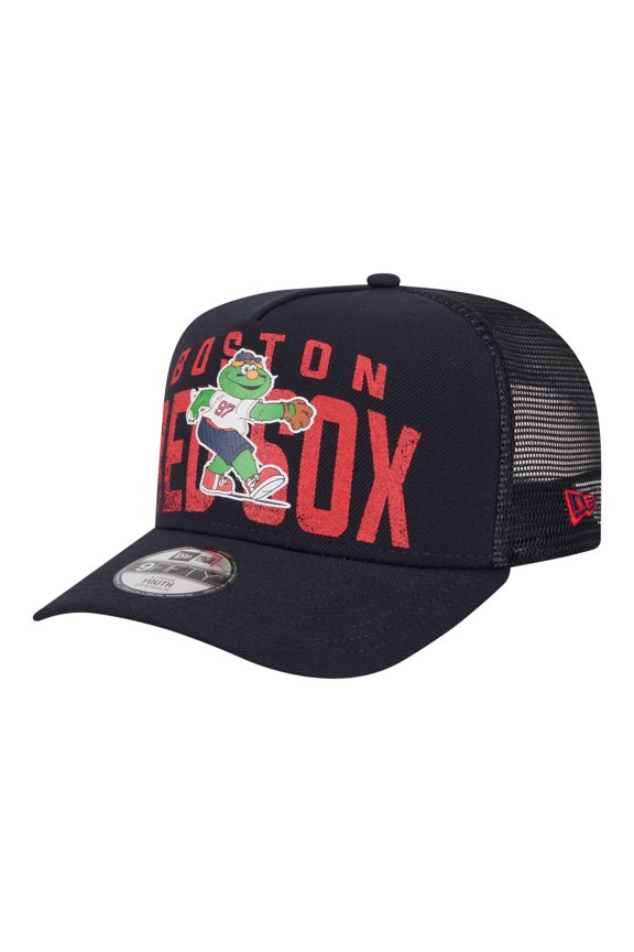 Youth New Era Navy Boston Red Sox Logo Fade A-Frame 9FIFTY Snapback Hat
