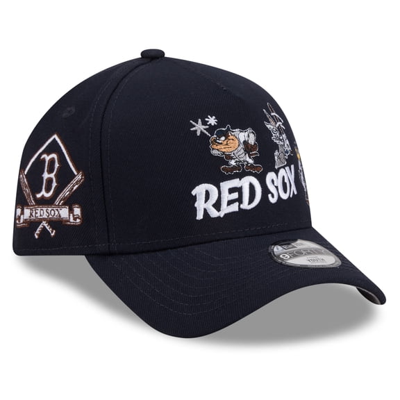 Youth New Era Navy Boston Red Sox Looney Tunes A-Frame 9FORTY Adjustable Hat