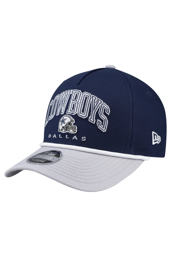 Youth New Era Navy Dallas Cowboys Arch COOLERA 9FORTY A-Frame Adjustable Hat