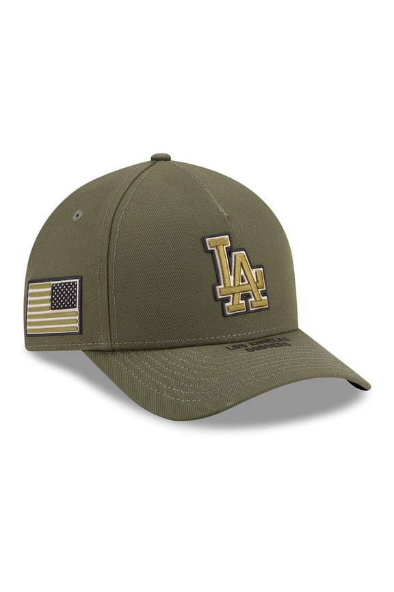 Youth New Era Olive Los Angeles Dodgers 2026 Armed Forces Day 9FORTY M-Crown Adjustable Hat