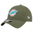 thumbnail image 1 of Youth New Era Olive Miami Dolphins Main 9TWENTY Adjustable Hat, 1 of 5