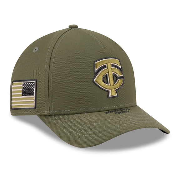 Youth New Era Olive Minnesota Twins 2026 Armed Forces Day 9FORTY M-Crown Adjustable Hat