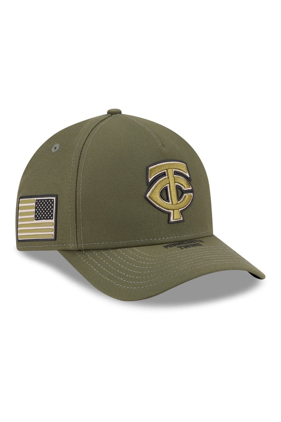Youth New Era Olive Minnesota Twins 2026 Armed Forces Day 9FORTY M-Crown Adjustable Hat