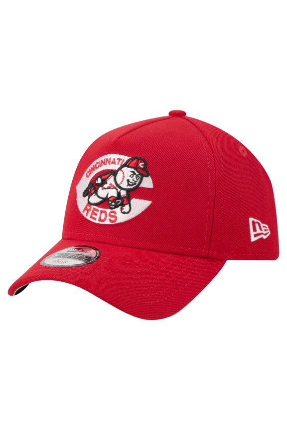 Youth New Era Red Cincinnati Reds Cooperstown Logo 9FORTY A-Frame Adjustable Hat