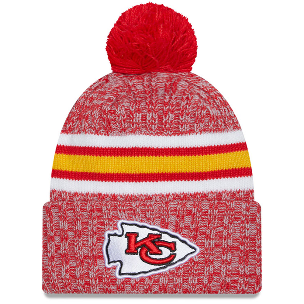 Youth New Era Red Kansas City Chiefs 2023 Sideline Cuffed Knit Hat With