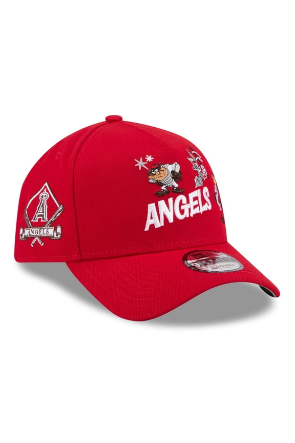 Youth New Era Red Los Angeles Angels Looney Tunes A-Frame 9FORTY Adjustable Hat