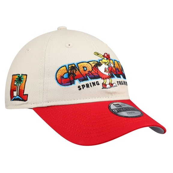 Youth New Era Stone/Red St. Louis Cardinals 2026 Spring Training Fan Pack Batter 9TWENTY Adjustable Hat