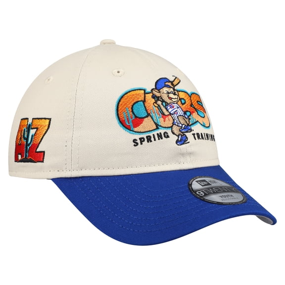 Youth New Era  Stone/Royal Chicago Cubs 2026 Spring Training Fan Pack Batter 9TWENTY Adjustable Hat