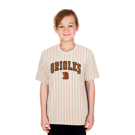 Youth New Era White Baltimore Orioles 2026 City Connect Pinstripe T-Shirt