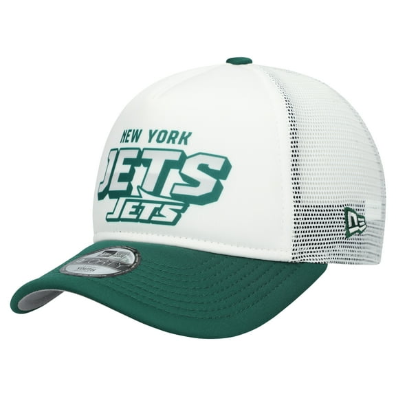 Youth New Era White/Green New York Jets Streak 9FORTY A-Frame Adjustable Hat