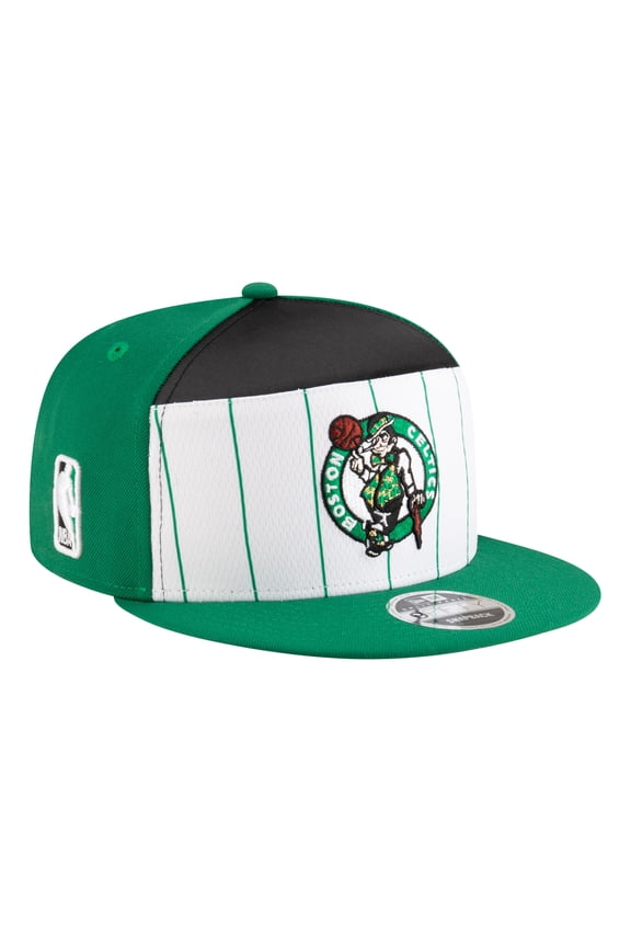 Youth New Era White/Kelly Green Boston Celtics 2025 NBA Tip Off Split Panel 9FIFTY Snapback Hat