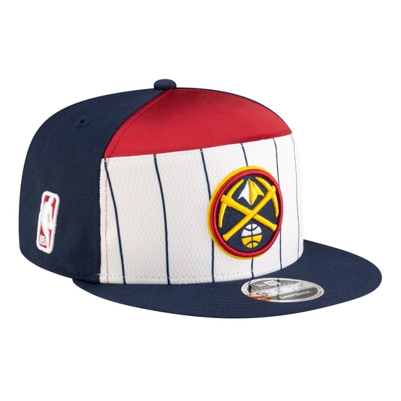 Youth New Era White/Navy Denver Nuggets 2025 NBA Tip Off Split Panel 9FIFTY Snapback Hat