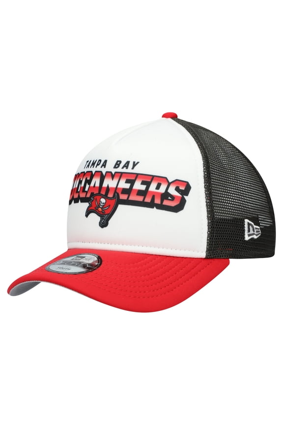 Youth New Era White/Red Tampa Bay Buccaneers Streak 9FORTY A-Frame Adjustable Hat