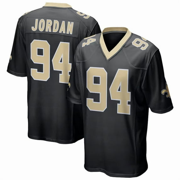 Youth New Orleans Jordan 94 Black Stitched T-Shirts Sports Player Game Top, Medium