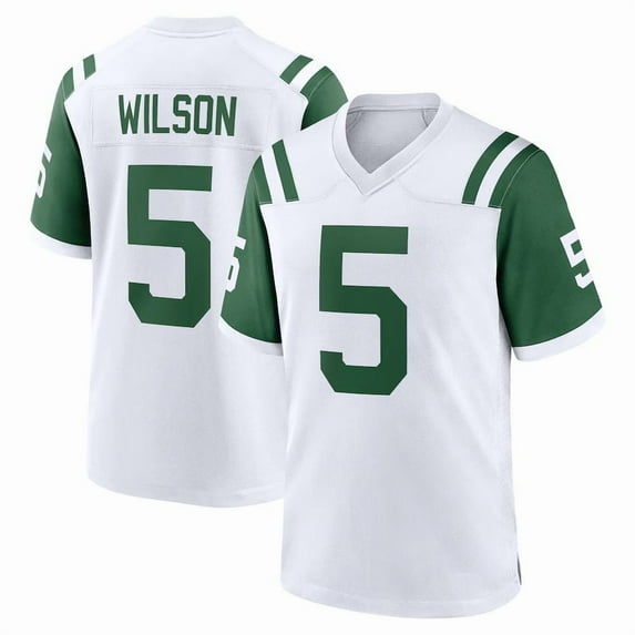Youth New York J Wilson 5 White Alternate Stitched T-Shirts Sports Player Game Top, Small
