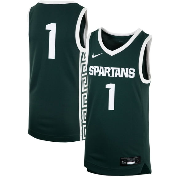 Youth Nike #1 Green Michigan State Spartans Team Replica Basketball Jersey