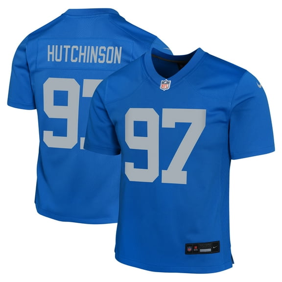 Youth Nike Aidan Hutchinson Blue Detroit Lions Game Jersey
