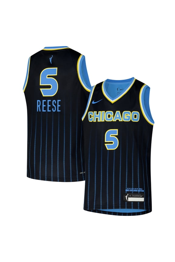 Youth Nike Angel Reese Black Chicago Sky 2024 WNBA Draft Explorer Edition Victory Player Jersey