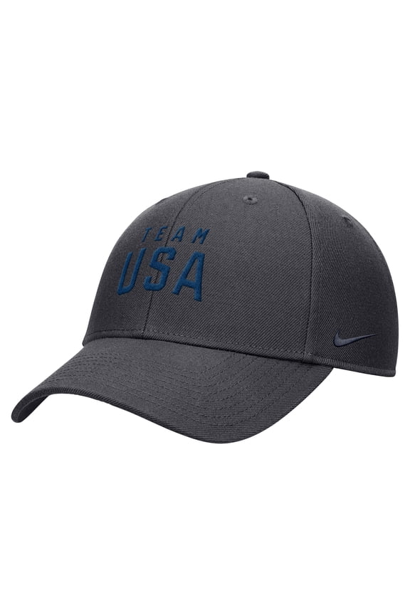 Youth Nike  Anthracite Team USA Club Dri-FIT Ripstop Adjustable Hat
